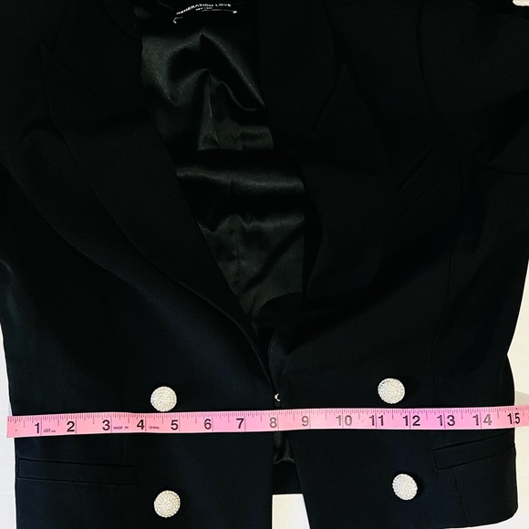 Generation Love Olivia double breasted crop blazer size 3 black - Picture 10 of 15